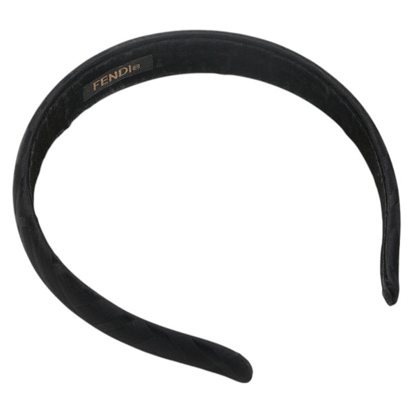 フェンディ ズッカ カチューシャ ヘアバンド ブラック サテン レディース FENDI 【中古】