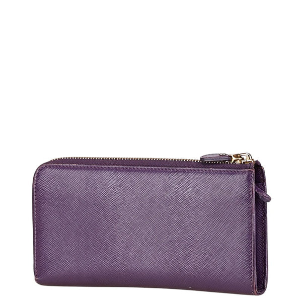 サルヴァトーレフェラガモ ヴァラリボン ラウンドファスナー 長財布 JP-22-C124 パープル レザー レディース Salvatore Ferragamo 【中古】