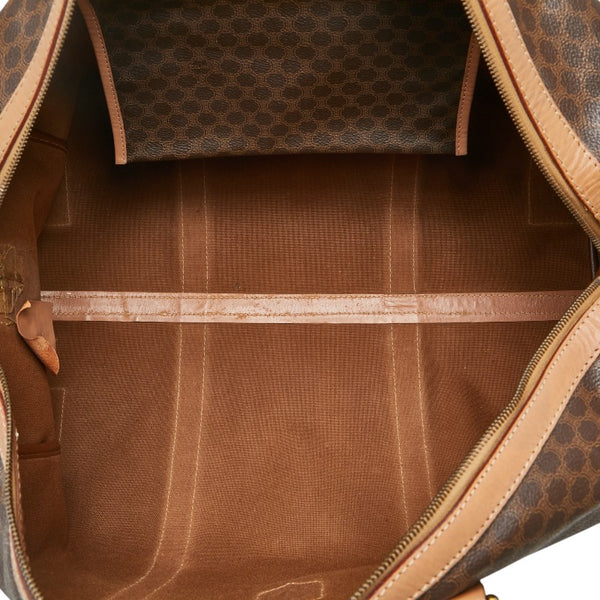 セリーヌ マカダム トリオンフ ボストンバッグ トラベルバッグ ブラウン PVC レザー レディース CELINE 【中古】