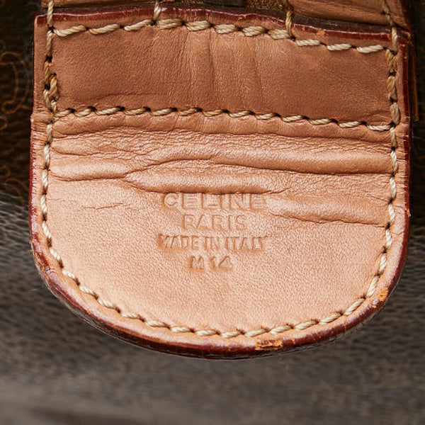 セリーヌ マカダム トリオンフ ボストンバッグ トラベルバッグ ブラウン PVC レザー レディース CELINE 【中古】