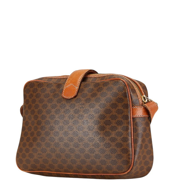 セリーヌ マカダム ショルダーバッグ ブラウン PVC レザー レディース CELINE 【中古】