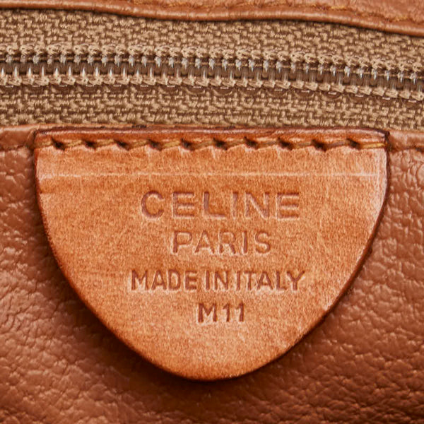 セリーヌ マカダム ショルダーバッグ ブラウン PVC レザー レディース CELINE 【中古】