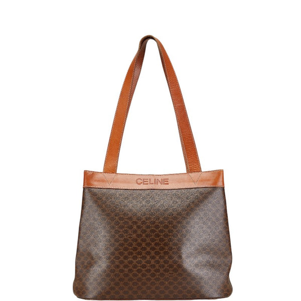 セリーヌ マカダム トートバッグ ショルダーバッグ ブラウン PVC レザー レディース CELINE 【中古】