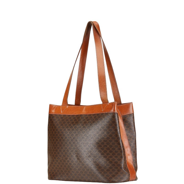 セリーヌ マカダム トートバッグ ショルダーバッグ ブラウン PVC レザー レディース CELINE 【中古】