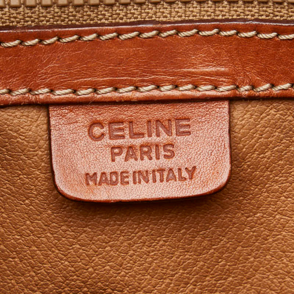 セリーヌ マカダム トートバッグ ショルダーバッグ ブラウン PVC レザー レディース CELINE 【中古】