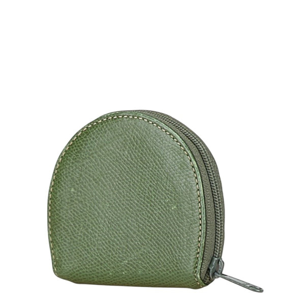 ロエベ アナグラムロゴ コインケース 小銭入れ グリーン レザー レディース LOEWE 【中古】