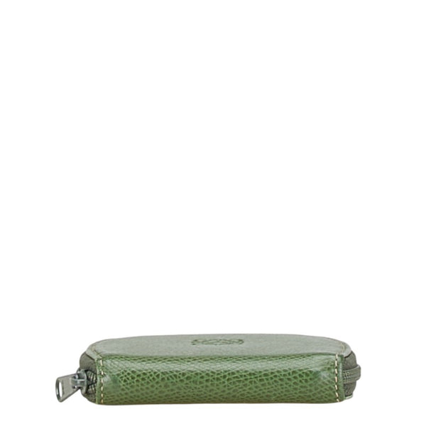 ロエベ アナグラムロゴ コインケース 小銭入れ グリーン レザー レディース LOEWE 【中古】