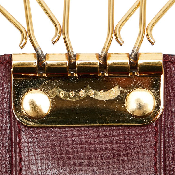 カルティエ マストライン キーケース 4連 ワインレッド ゴールド レザー レディース CARTIER 【中古】