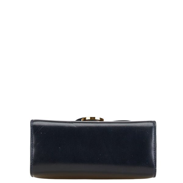 サルヴァトーレフェラガモ ガンチーニ 斜め掛け ショルダーバッグ BA214797 ネイビー レザー レディース Salvatore Ferragamo 【中古】