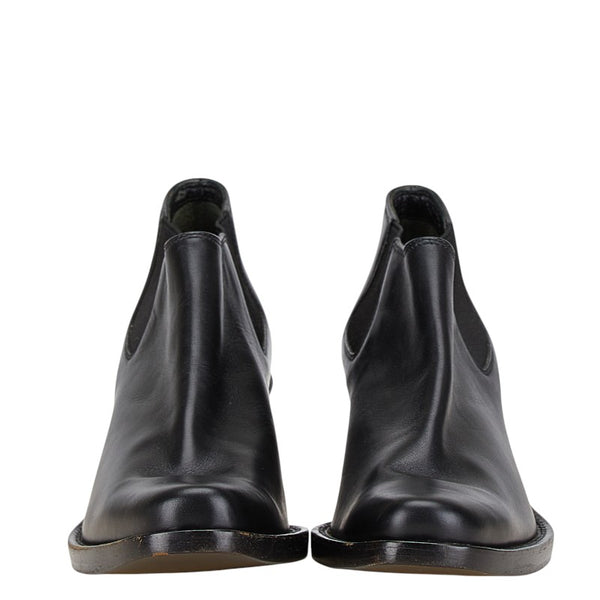 プラダ ショートブーツ サイズ：34 1/2 ブラック レザー レディース PRADA 【中古】