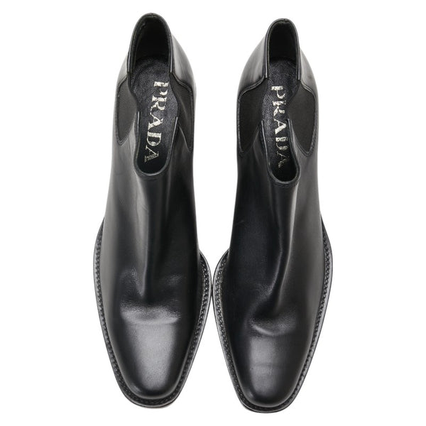 プラダ ショートブーツ サイズ：34 1/2 ブラック レザー レディース PRADA 【中古】