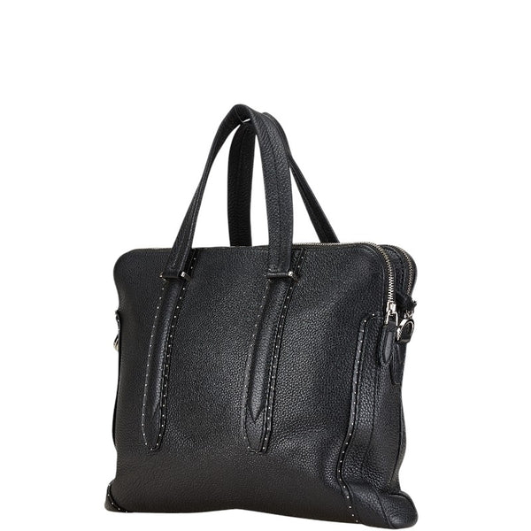 サルヴァトーレフェラガモ スタッズ ビジネスバッグ ショルダーバッグ 2WAY FZ-24 0969 ブラック レザー レディース Salvatore Ferragamo 【中古】