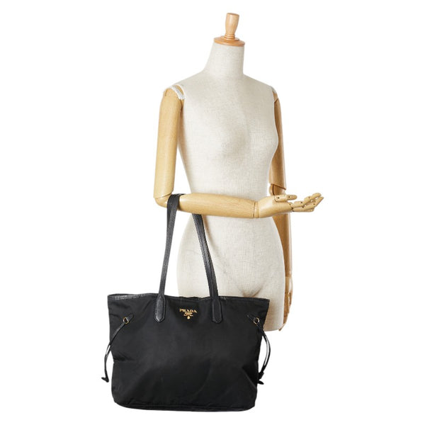 プラダ トートバッグ ハンドバッグ ブラック ナイロン レザー レディース PRADA 【中古】