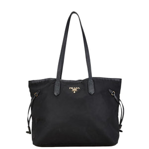 プラダ トートバッグ ハンドバッグ ブラック ナイロン レザー レディース PRADA 【中古】