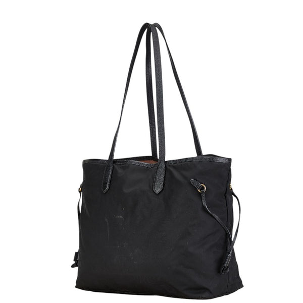 プラダ トートバッグ ハンドバッグ ブラック ナイロン レザー レディース PRADA 【中古】