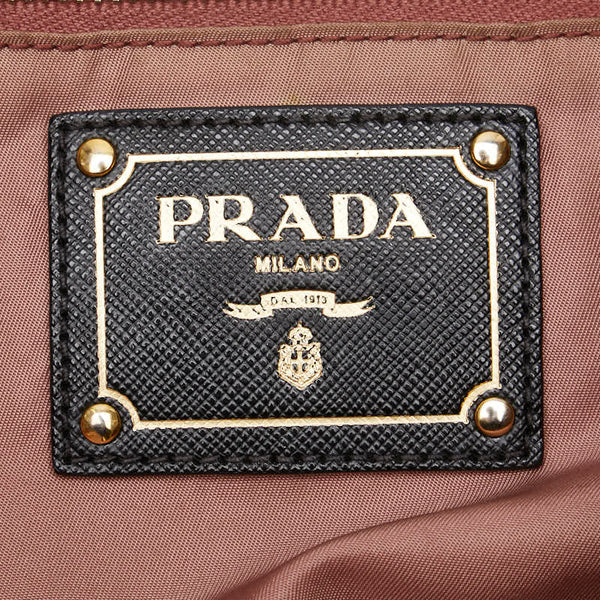 プラダ トートバッグ ハンドバッグ ブラック ナイロン レザー レディース PRADA 【中古】