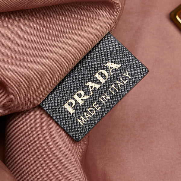 プラダ トートバッグ ハンドバッグ ブラック ナイロン レザー レディース PRADA 【中古】