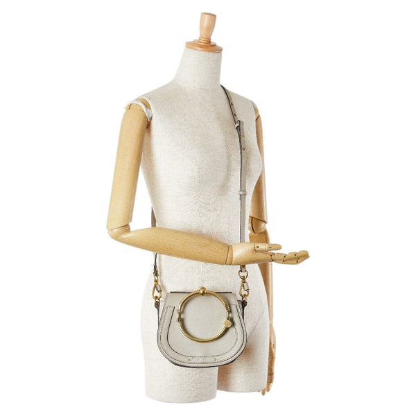 クロエ ナイル ハンドバッグ ショルダーバッグ 2WAY 3S1301 グレー カーフ レディース Chloe 【中古】