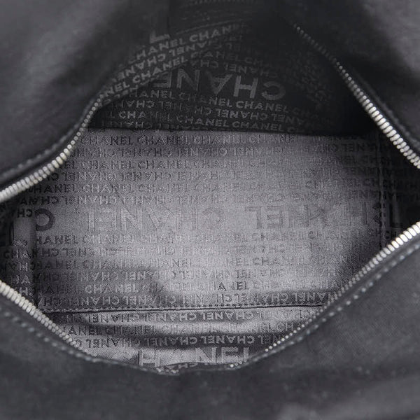 シャネル ココマーク チェーン ハンドバッグ ブラック コットン レディース CHANEL 【中古】