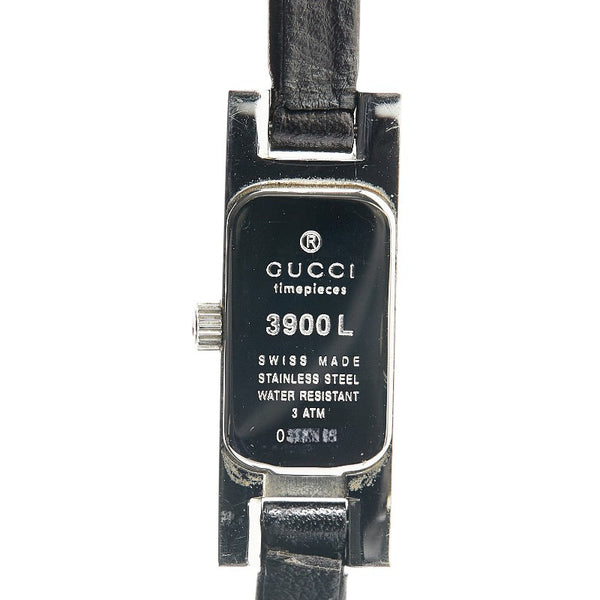 グッチ 腕時計 3900L クオーツ ブラック文字盤 ステンレススチール レザー レディース GUCCI 【中古】