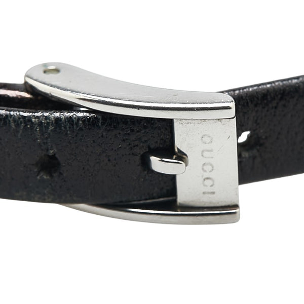 グッチ 腕時計 3900L クオーツ ブラック文字盤 ステンレススチール レザー レディース GUCCI 【中古】