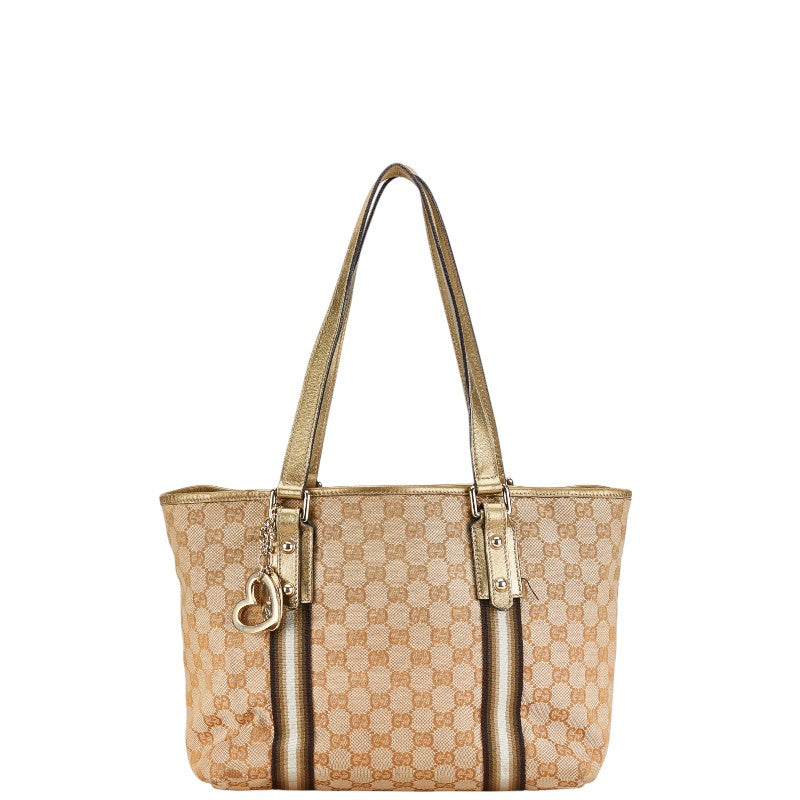 グッチ GGキャンバス シェリーライン トートバッグ ショルダーバッグ 137396 ベージュ ゴールド キャンバス レディース GUCCI 【中古】