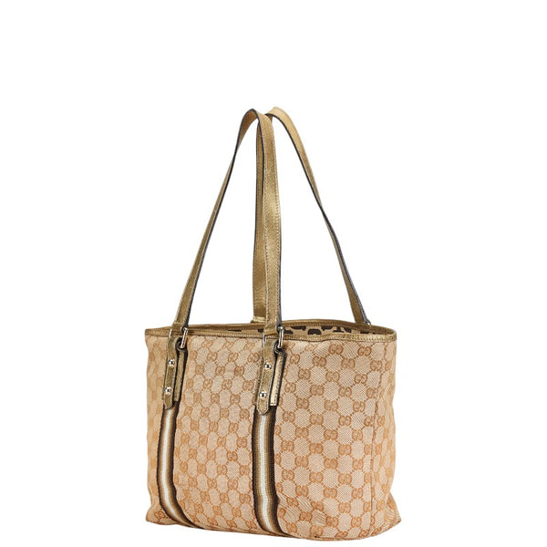 グッチ GGキャンバス シェリーライン トートバッグ ショルダーバッグ 137396 ベージュ ゴールド キャンバス レディース GUCCI 【中古】