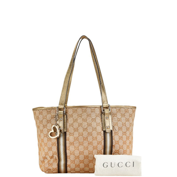 グッチ GGキャンバス シェリーライン トートバッグ ショルダーバッグ 137396 ベージュ ゴールド キャンバス レディース GUCCI 【中古】