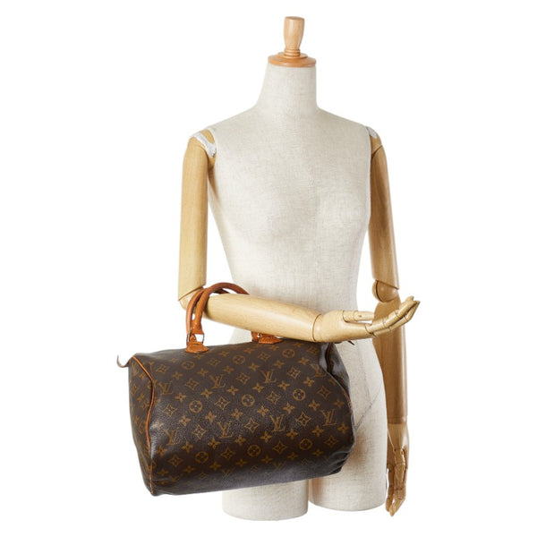 ルイ ヴィトン モノグラム スピーディ30 ハンドバッグ M41526 ブラウン PVC レザー レディース LOUIS VUITTON 【中古】
