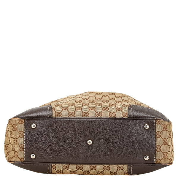 グッチ GGキャンバス プリンシー トートバッグ 163805 ベージュ ブラウン キャンバス レザー レディース GUCCI 【中古】