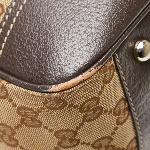 グッチ GGキャンバス プリンシー トートバッグ 163805 ベージュ ブラウン キャンバス レザー レディース GUCCI 【中古】