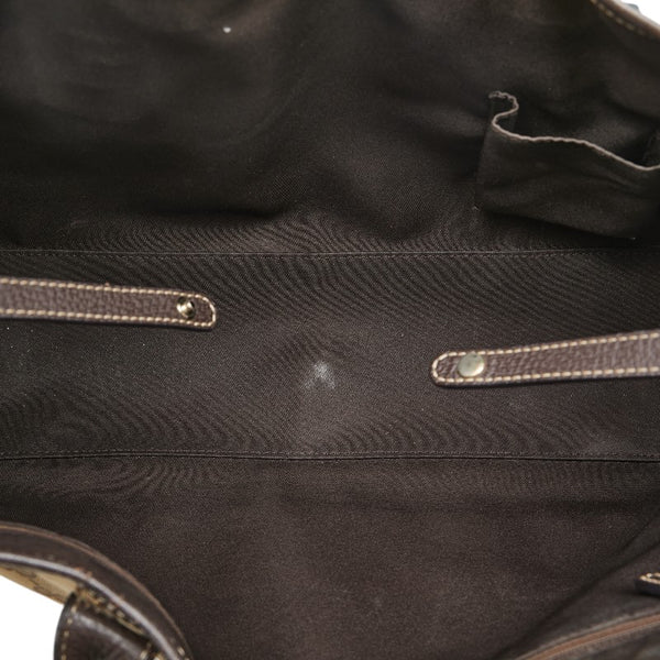 グッチ GGキャンバス プリンシー トートバッグ 163805 ベージュ ブラウン キャンバス レザー レディース GUCCI 【中古】