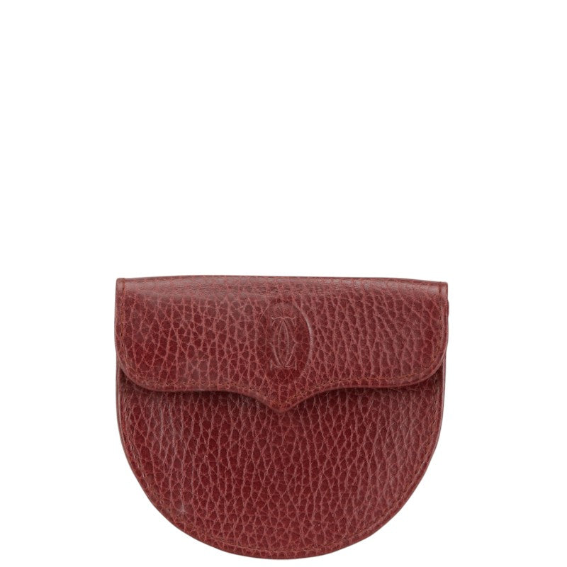 カルティエ マストライン コインケース 小銭入れ ワインレッド ボルドー レザー レディース CARTIER 【中古】