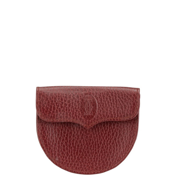 カルティエ マストライン コインケース 小銭入れ ワインレッド ボルドー レザー レディース CARTIER 【中古】