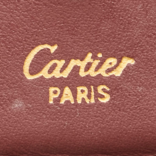 カルティエ マストライン コインケース 小銭入れ ワインレッド ボルドー レザー レディース CARTIER 【中古】