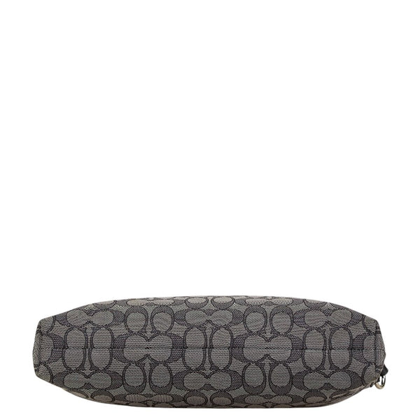 コーチ シグネチャー ショルダーバッグ F58285 ブラック キャンバス レザー レディース COACH 【中古】