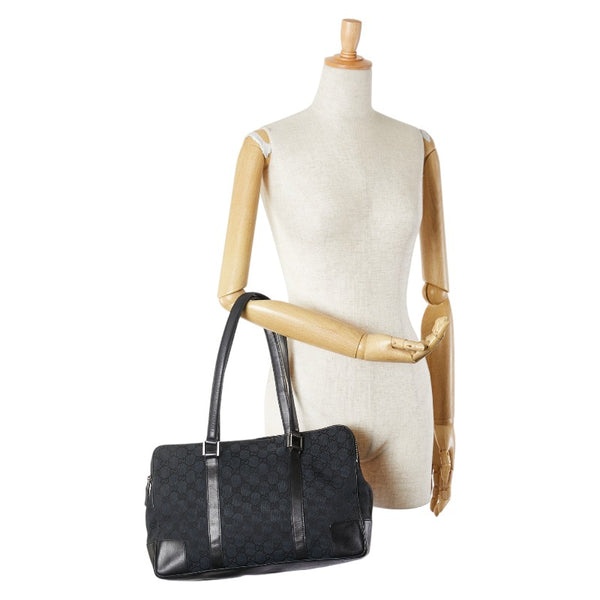 グッチ GGキャンバス トートバッグ ショルダーバッグ 000 0849 2684 ブラック キャンバス レザー レディース GUCCI 【中古】