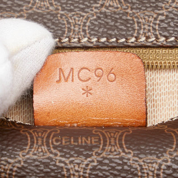 セリーヌ マカダム トートバッグ ショルダーバッグ MC96 ブラウン PVC レザー レディース CELINE 【中古】