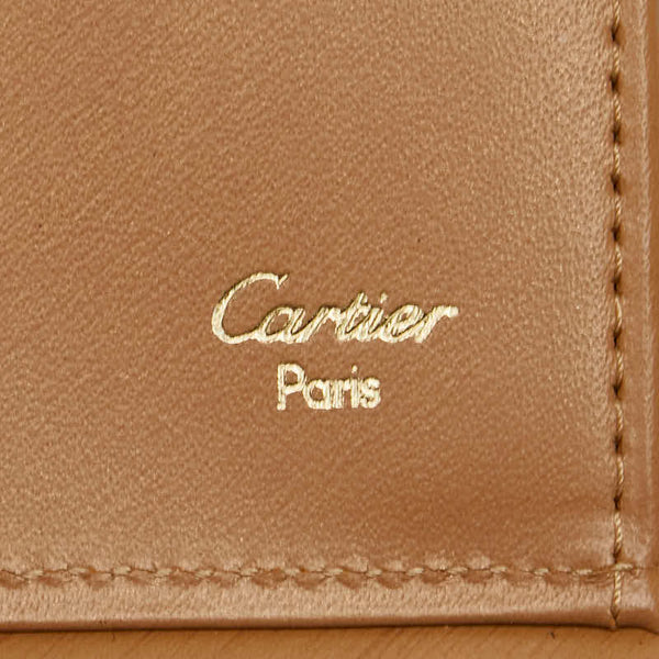 カルティエ トリニティハンドル ハンドバッグ 二つ折り財布 ベージュ ゴールド シルバー レザー レディース CARTIER 【中古】