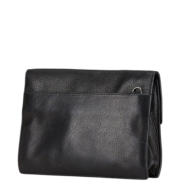 プラダ セカンドバッグ クラッチバッグ ブラック レザー メンズ PRADA 【中古】