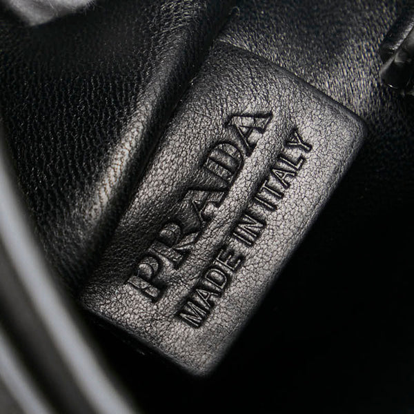 プラダ セカンドバッグ クラッチバッグ ブラック レザー メンズ PRADA 【中古】