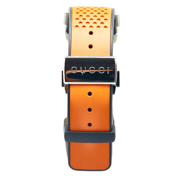 グッチ アイグッチ スポーツ ワールドタイム 腕時計 114.1 クオーツ ブラック文字盤 ステンレススチール ラバー メンズ GUCCI 【中古】