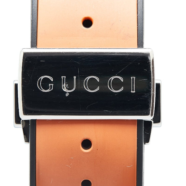 グッチ アイグッチ スポーツ ワールドタイム 腕時計 114.1 クオーツ ブラック文字盤 ステンレススチール ラバー メンズ GUCCI 【中古】