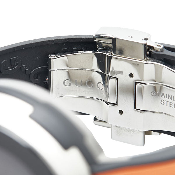 グッチ アイグッチ スポーツ ワールドタイム 腕時計 114.1 クオーツ ブラック文字盤 ステンレススチール ラバー メンズ GUCCI 【中古】