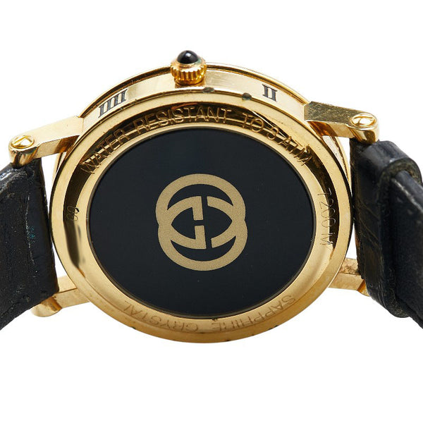 グッチ 腕時計 7200M クオーツ ホワイト文字盤 メッキ レザー レディース GUCCI 【中古】