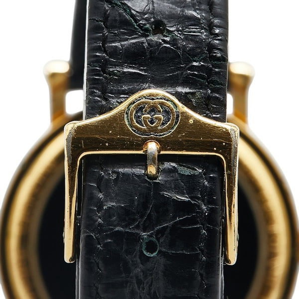 グッチ 腕時計 7200M クオーツ ホワイト文字盤 メッキ レザー レディース GUCCI 【中古】