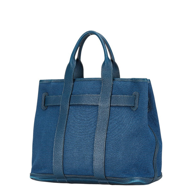 エルメス プティットサンチュールPM ハンドバッグ ブルー デニム レザー レディース HERMES 【中古】