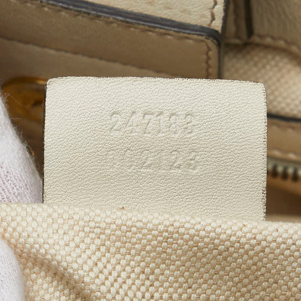 グッチ GGマーモント ヘビ風型押し ハンドバッグ トートバッグ 247183 ベージュ ブラウン パイソン レザー レディース GUCCI 【中古】