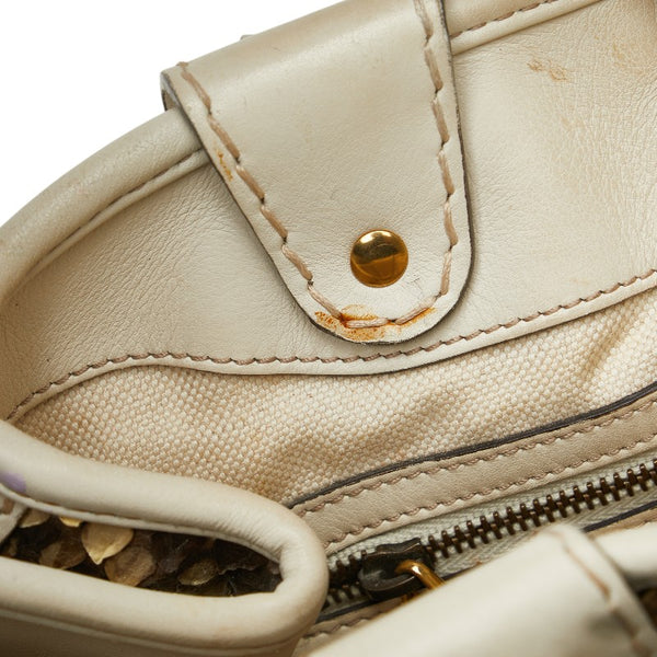 グッチ GGマーモント ヘビ風型押し ハンドバッグ トートバッグ 247183 ベージュ ブラウン パイソン レザー レディース GUCCI 【中古】