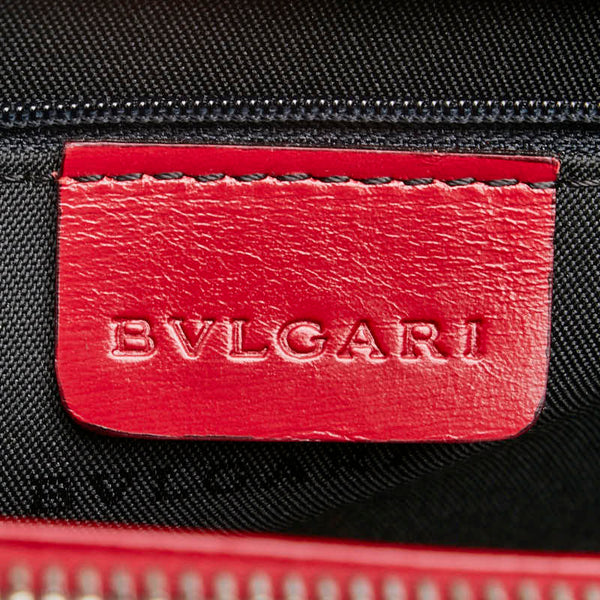 ブルガリ ブルガリブルガリ スクエア ハンドバッグ トートバッグ レッド レザー レディース BVLGARI 【中古】